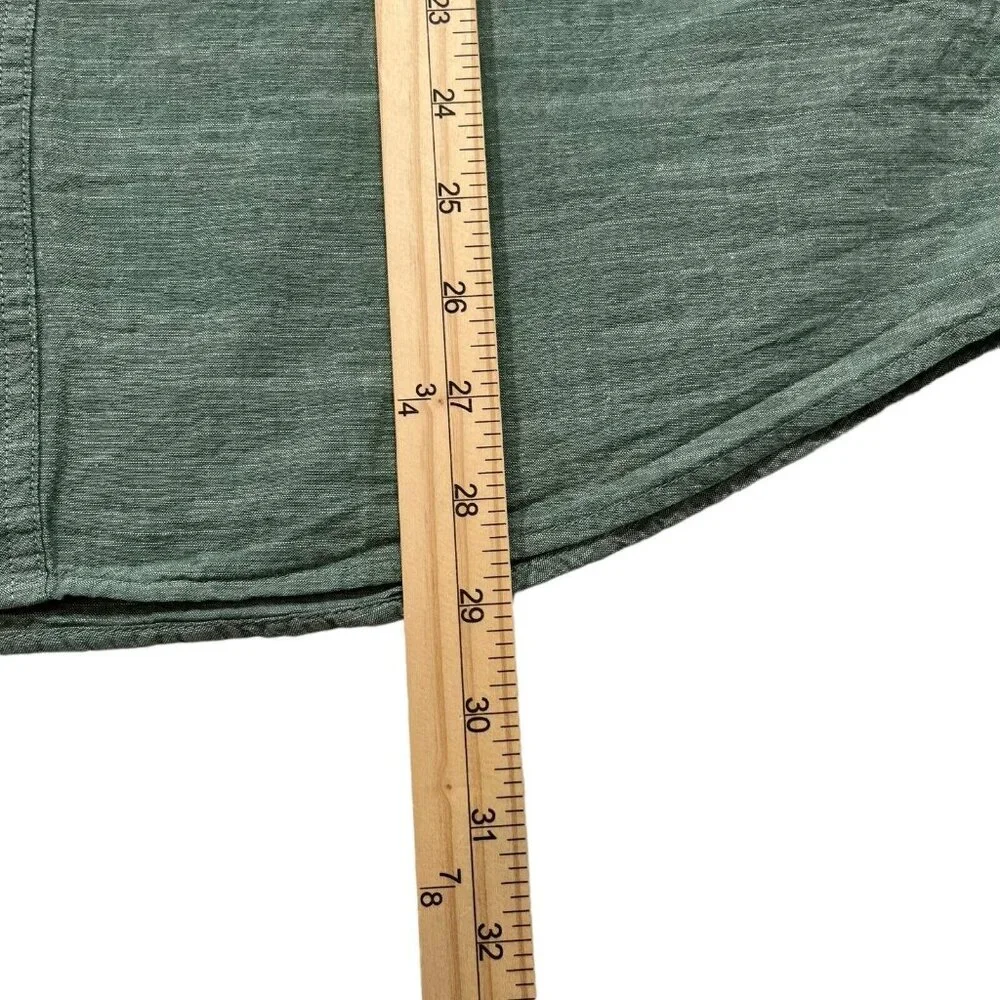 Mountain Khakis Green Button Down Phelps Short Sleeve‎ Organic Cotton Size Large